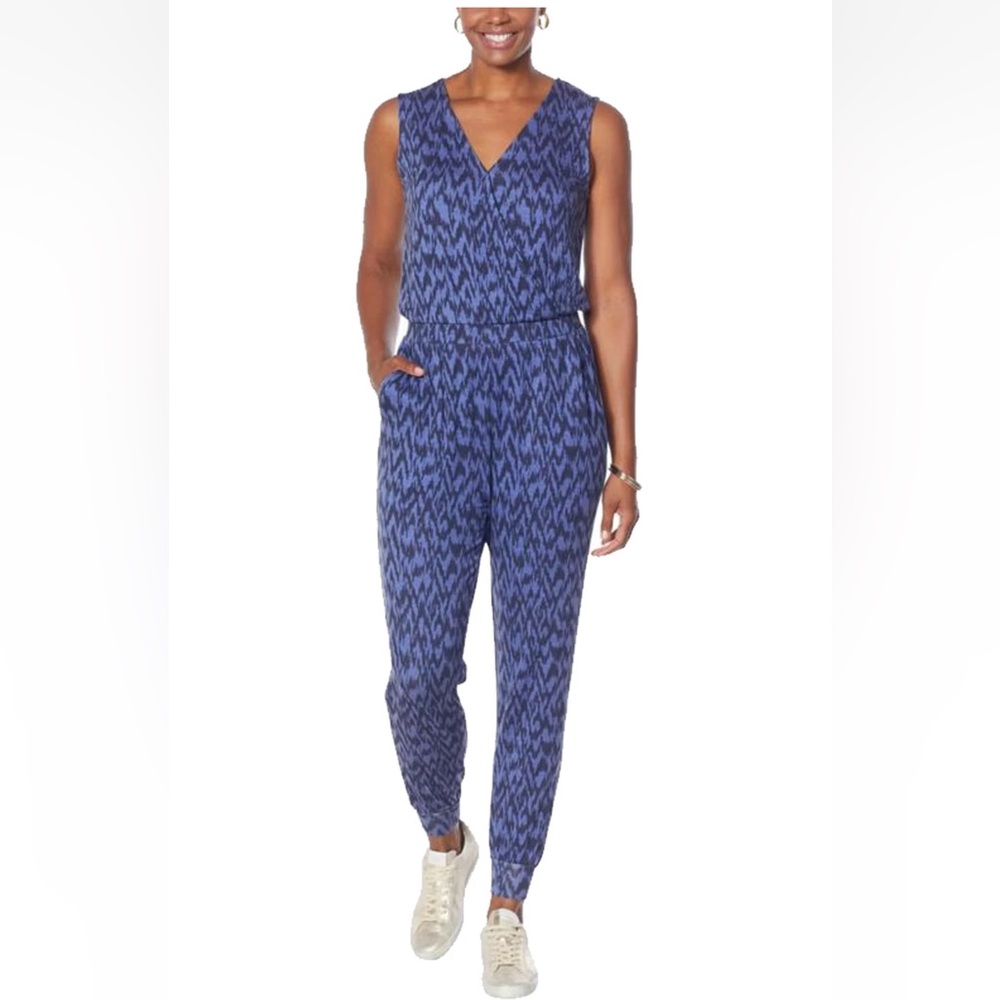 G by Giuliana Navy Patterned Jumpsuit